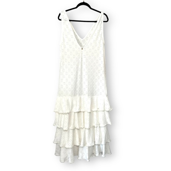 Anthropologie Encantadore White Eyelet Lace Ruffled Shashi Maxi Dress NWT - Picture 12 of 14